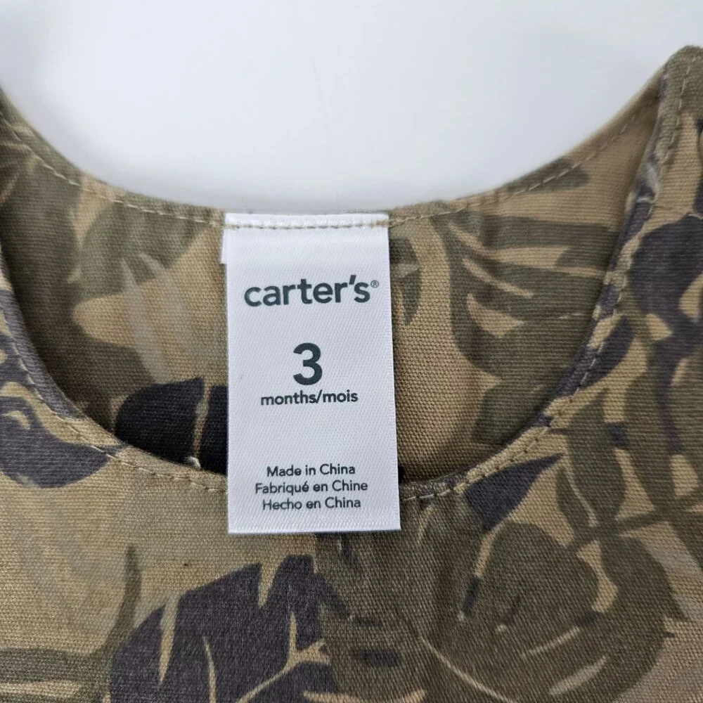 Carters Unisex 3 Month Baby Jungle Print Romper Little Beach Bum Collection